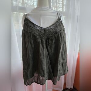 torrid Black Crocheted Yoke Tank Top